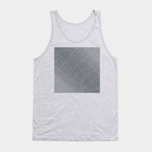 Gold Geometric Strokes Gray Gradient Modern Design Tank Top